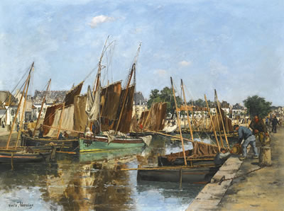 Émile Louis Vernier : BATEAUX AU PORT