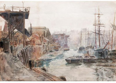 Thomas Marie Madawaska Hemy : WILSON'S TIMBER YARD, NORTH QUAY, SUNDERLAND