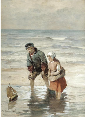 Robert Anderson : Fisher Children at Zandvoort, Holland