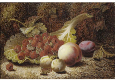 Oliver Clare : STILL LIFE WITH GRAPES; STILL LIFE WITH RASPBERRIES