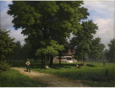 Robert Zund : HOUSE BETWEEN WALNUTS (GRASSLAND CALLED SCHELLENMATT)