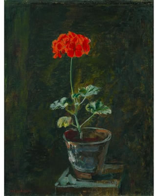 Martin Lauterburg : GERANIUM IN FLOWER POT, 1937