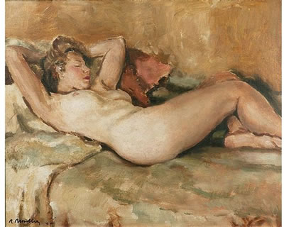 Robert Broadley : Reclining Nude