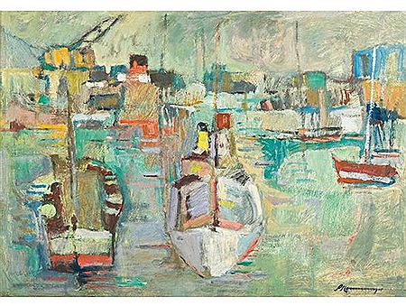 Piet Kannemeyer : Yachts in a Harbour