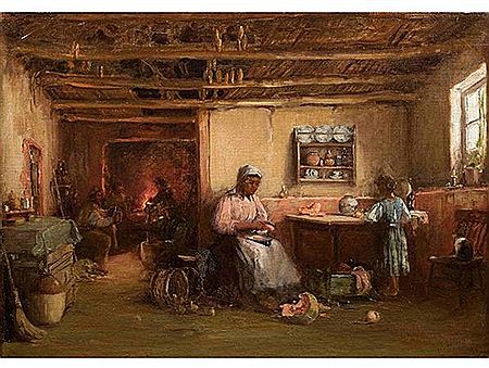 Pieter Hugo Naude : Cape Kitchen Interior