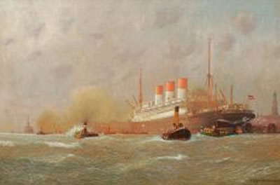 Robert Schmidt-Hamburg : The Cap Polonio in the harbour in Hamburg