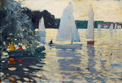 Walter Geffcken : Boats on the Alster