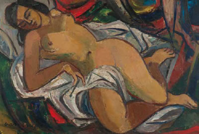 Maurice Charles Louis Van Essche : A Reclining Nude