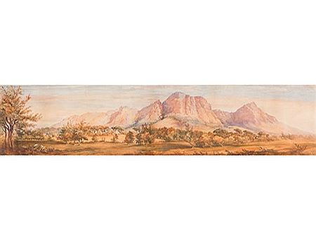 Thomas W Bowler : Panorama of Table Mountain with Bishopscourt in the Distance