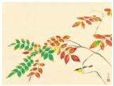 Gakuryo Nakamura : A Bird and Colored Leaves