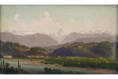 James Barnes : Landscape with Mountains