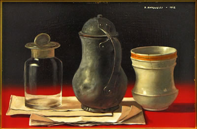 Piero Antonelli : STILL LIFE WITH PITCHER, JAR AND CUP