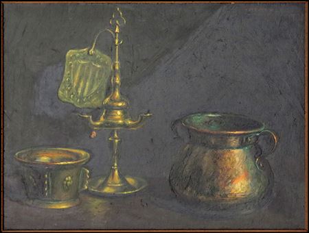 Arturo Martinez : STILL LIFE WITH METAL TABLE ITEMS, 1951