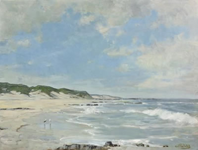 Walter Gilbert Wiles : A SEASCAPE NEAR KNYSNA