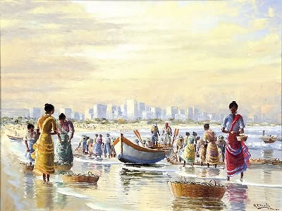 Adelio Zagni Zeelie : DURBAN FISHING SCENE