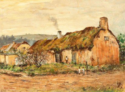 Eric Wale : THATCHED COTTAGES, MAMRE