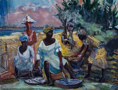 James Amos Porter : Fish Vendors at Bar Beach, Lagos