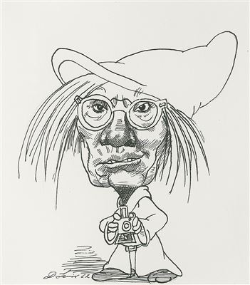 David Levine : Andy Warhol as Dopey