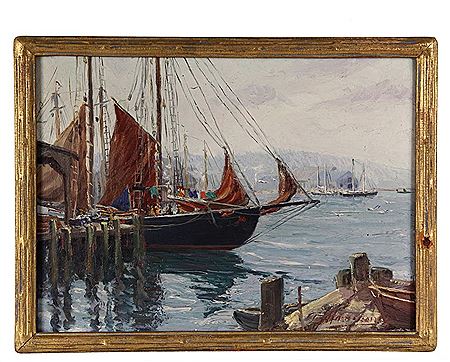 Arthur Josiah Hammond : Schooner at Dock