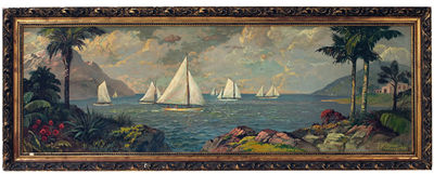 Lebrun Jenkins : Seascape with Sailboats