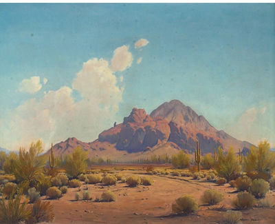 Norman Yeckley : Desert Landscape, c. 1940