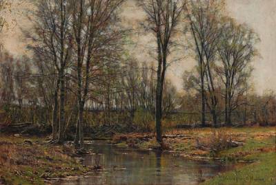 Edward Parker Hayden : Landscape with a Stream