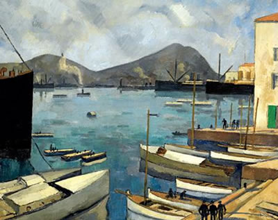 Louis Ferdinand Antoni : VUE DU PORT DE NAPLES