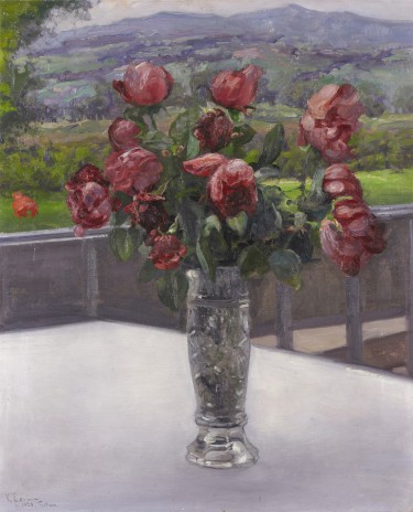 Vasili Filippovich Levi : Still-life with roses in a vase