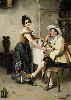 Giuseppe Galli : Gallant scene.