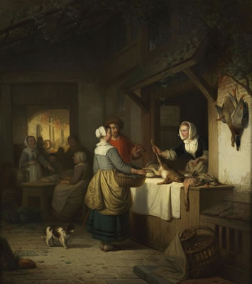 Adrien Ferdinand De Braekeleer : La plumaison, 1861