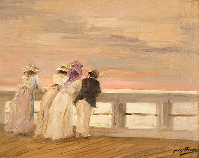 Joseph Charles Francois : Coucher de soleil sur l'estacade