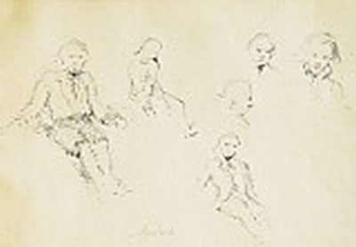 Karel Myslbek : Study of Seated Figures