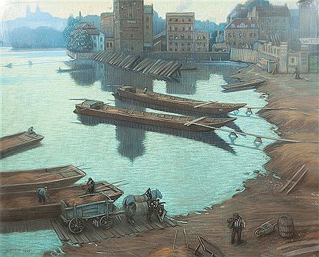 Viktor Stretti : Preevening at Vltava river