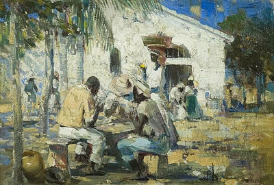 Franklin (Peleg Franklin) Brownell : THE CARD GAME, BASSETERRE, W.I. (ST. KITTS)