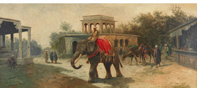 Louis Saphier : A VILLAGE MARKET IN INDIA