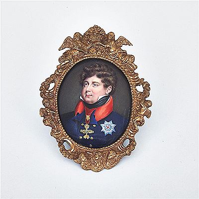 Sampson Towgood Roche : PORTRAIT MINIATURE OF KING GEORGE IV, 1823