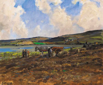 James Humbert Craig : THE POTATO HARVEST, GWEEBARRA, COUNTY DONEGAL