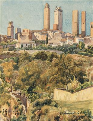 Paul Sollmann : Blick auf San Gimignano