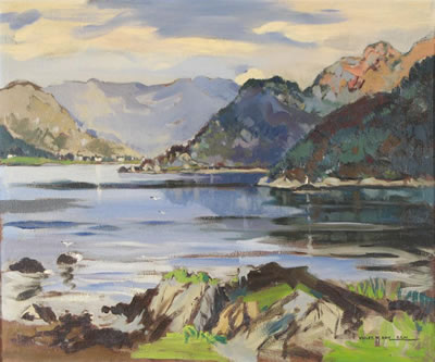 Violet McNeish Kay : Loch Long and Loch Goil from Portincaple on the Clyde Estuary