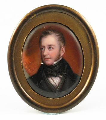 William Charles Bell : Lord Fitzgerald, head and shoulders, facing left, in a black coat