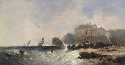 Ralph Reuben Stubbs : View on the East Coast, possibly Bamburgh