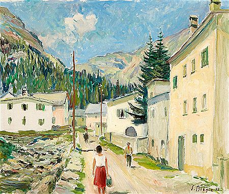 Emil Berger : Dorfstrasse in Cavaglia