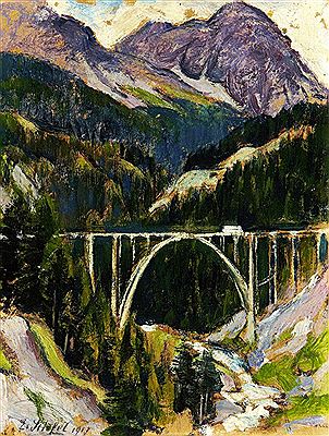 Eduard Stiefel : Langwieser Viadukt - Arosa-Bahn