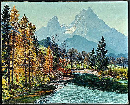 Hugo Kreyssig : 'Herbst in Berchtesgaden mit Watzmann'