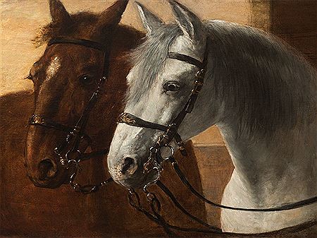 Arthur Kurtz : Portrait of Two Horses, Austria, 1895