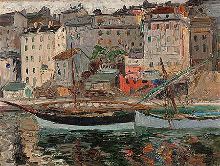 Marc Bardon : Vue du port de Bastia en 1928