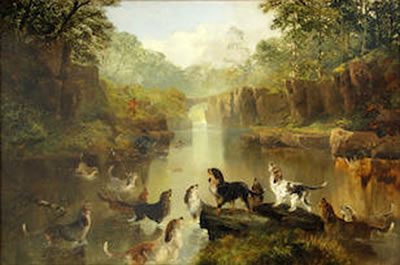 Thomas Henry Gibb : Otter hunting on the Liddle