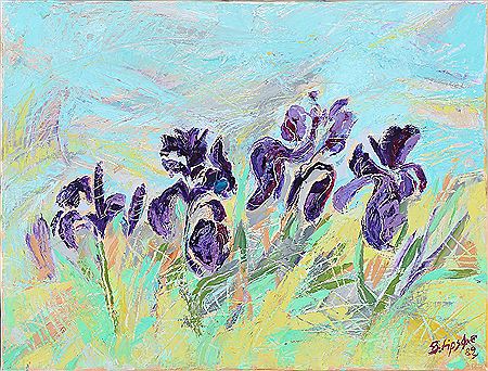 Bernhard Lipsoe : Composition with iris flowers