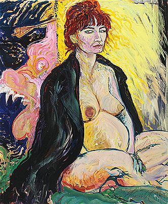 Hans Oldau Krull : Portrait of a pregnant woman.