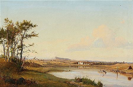 Vilhelm Pedersen : View from Nakkebølle near Faaborg.